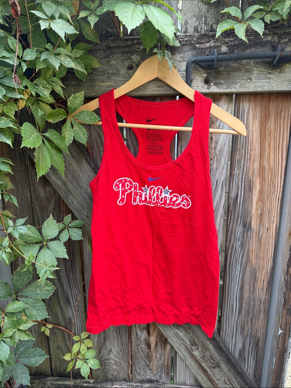 Nike Red Phillies Graphic Racerback Tank Small